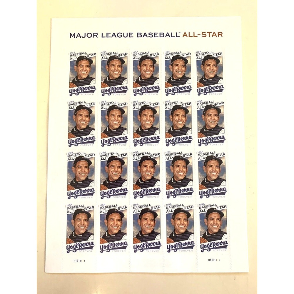 Stamps YOGI BERRA US SCOTT 5608 PANE OF 20 Forever MINT NEW Unhinged
